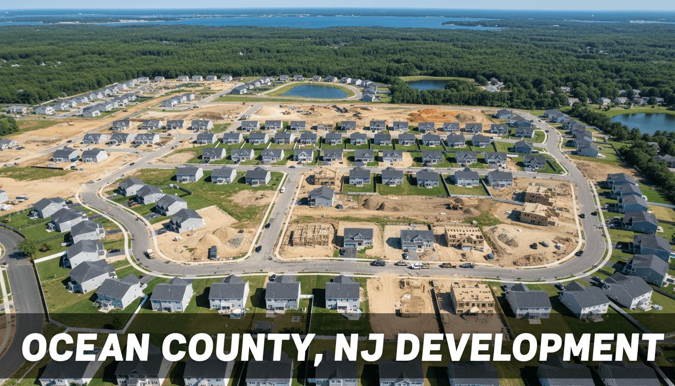 Aerial view of suburban development in Ocean County
