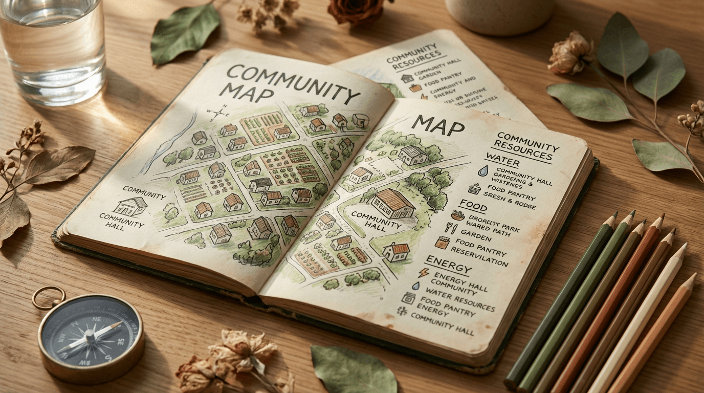 Zoning maps and land-use documents spread across a desk in Jackson Township